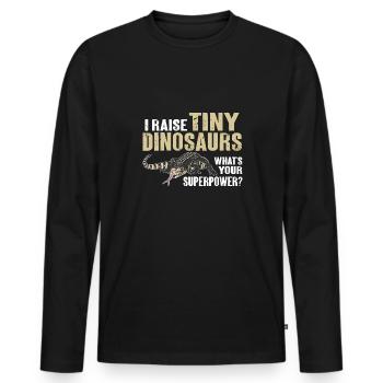 Tegu Eidechse Reptil Herpetologe - Männer Premium Bio Langarmshirt - Schwarz - Vorne - Nico (187cm)