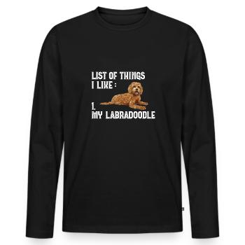 Labradoodle Hund - Männer Premium Bio Langarmshirt - Schwarz - Vorne - Nico (187cm)