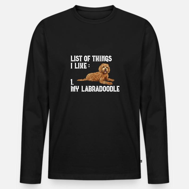 Labradoodle Hund - Männer Premium Bio Langarmshirt - Schwarz