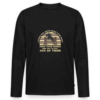 Schönes Reiten Pferde Spruch für Reiter - Männer Premium Bio Langarmshirt - Schwarz - Vorne - Nico (187cm)