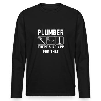 Handwerker Installateur Spruch Klempner - Männer Premium Bio Langarmshirt - Schwarz - Vorne - Nico (187cm)