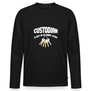 Putzfrau Spruch Reinigungskraft Putzfee - Männer Premium Bio Langarmshirt - Schwarz - Vorne - Nico (187cm)