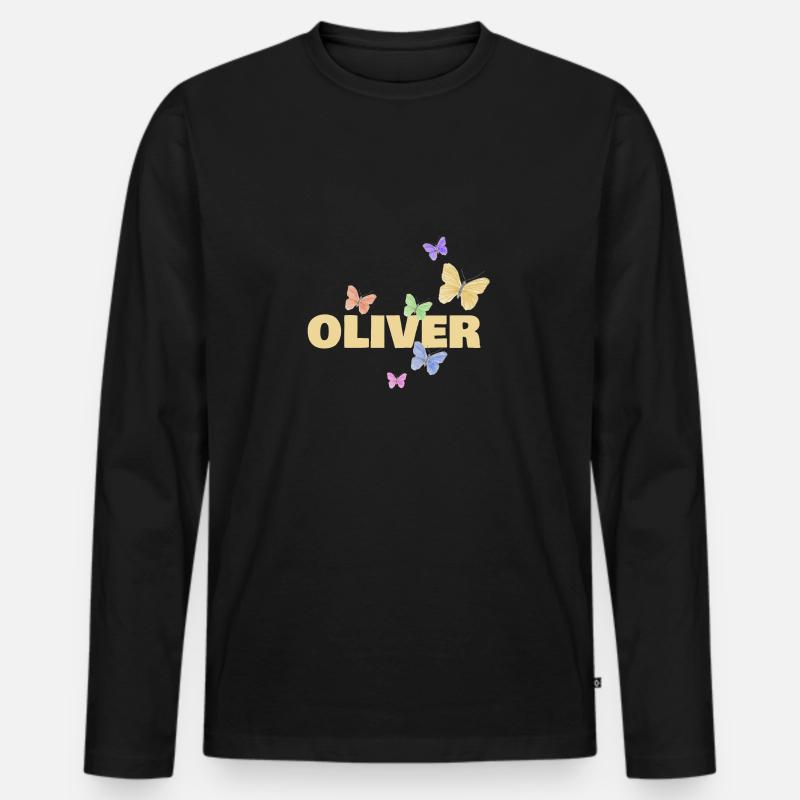 Oliver Oliver - Männer Premium Bio Langarmshirt - Schwarz