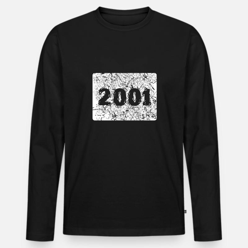 2001 - Männer Premium Bio Langarmshirt - Schwarz