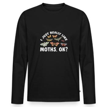 Moths Insect Collector Entomologist - Men's Premium Organic Long Sleeve Shirt - black - Front - Nico (187cm)