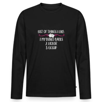 Bunco Dice Game - Men's Premium Organic Long Sleeve Shirt - black - Front - Nico (187cm)
