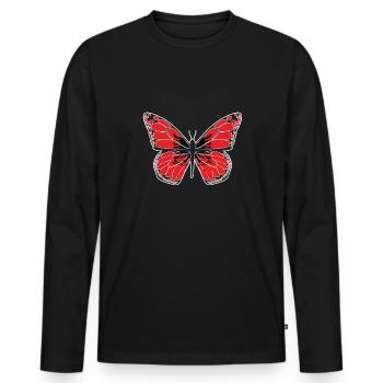 Drapeau albanais Aigle albanais Shqiponja - T-shirt manches longues Premium bio Homme - noir - Devant - Nico (187cm)