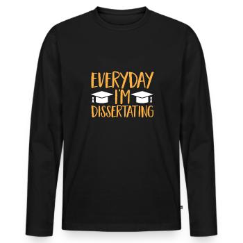 PhD Graduate Doktorgrad Ph.D. Promotion - Männer Premium Bio Langarmshirt - Schwarz - Vorne - Nico (187cm)