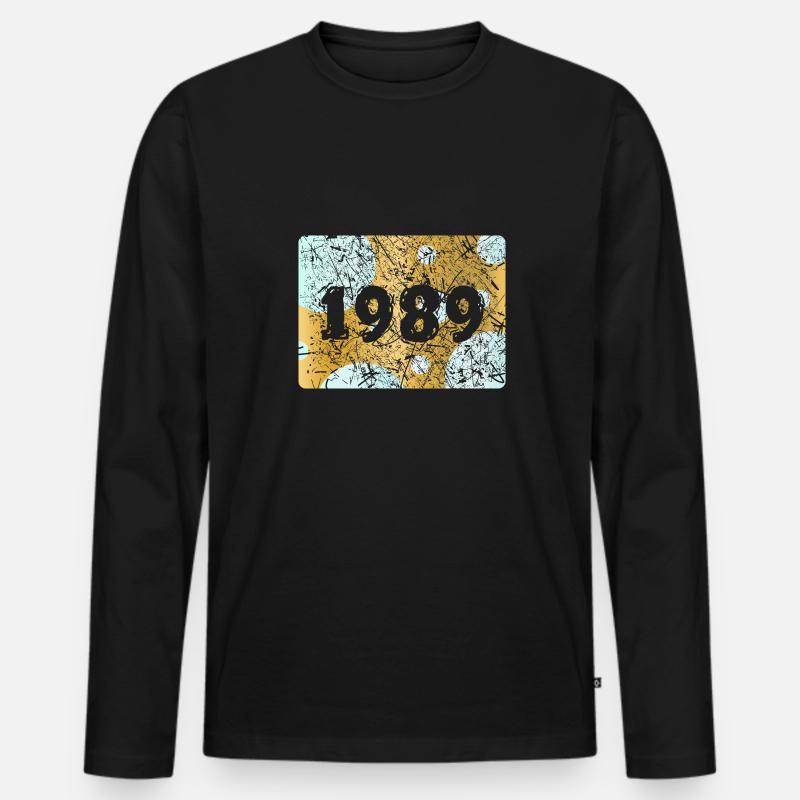 1989 1989 - Männer Premium Bio Langarmshirt - Schwarz