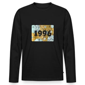 1996 1996 - Männer Premium Bio Langarmshirt - Schwarz - Vorne - Nico (187cm)
