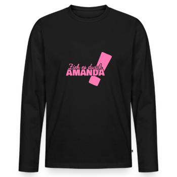 Amanda - T-shirt manches longues Premium bio Homme - noir - Devant - Nico (187cm)