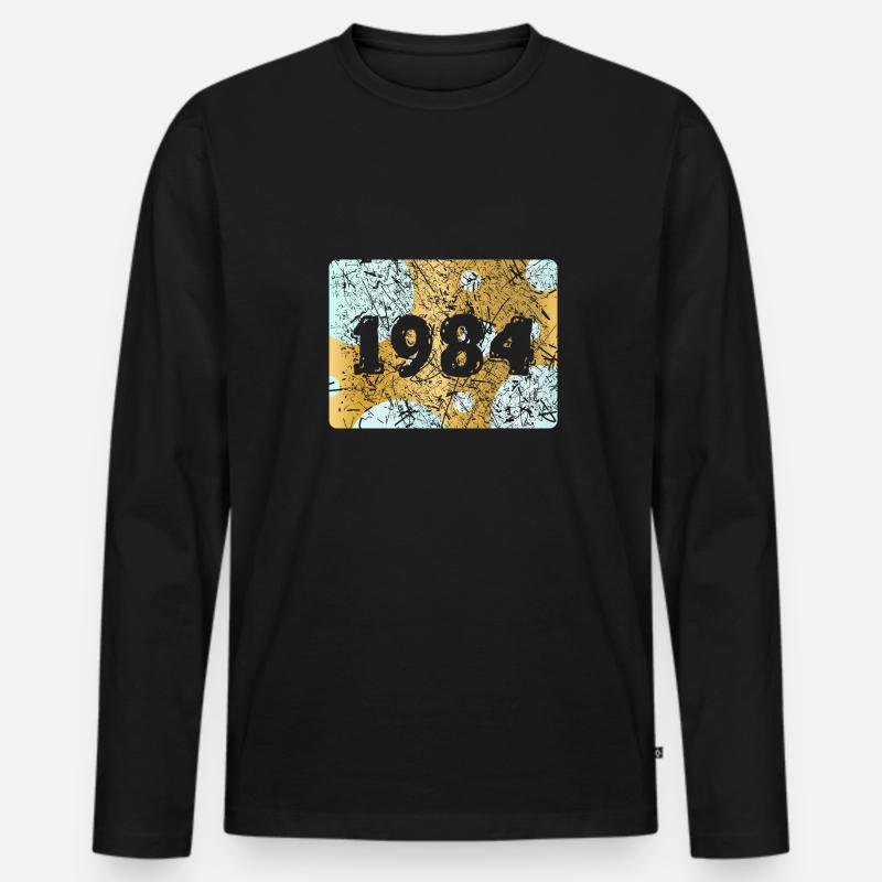 1984 1984 - Männer Premium Bio Langarmshirt - Schwarz