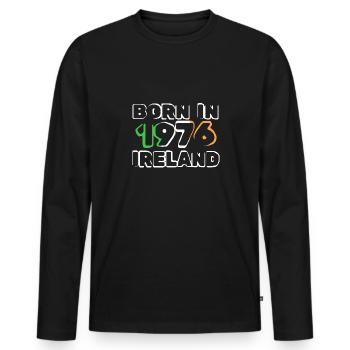 Ireland 1976 - Männer Premium Bio Langarmshirt - Schwarz - Vorne - Nico (187cm)