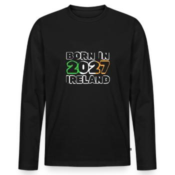 Irlande 2027 - T-shirt manches longues Premium bio Homme - noir - Devant - Nico (187cm)