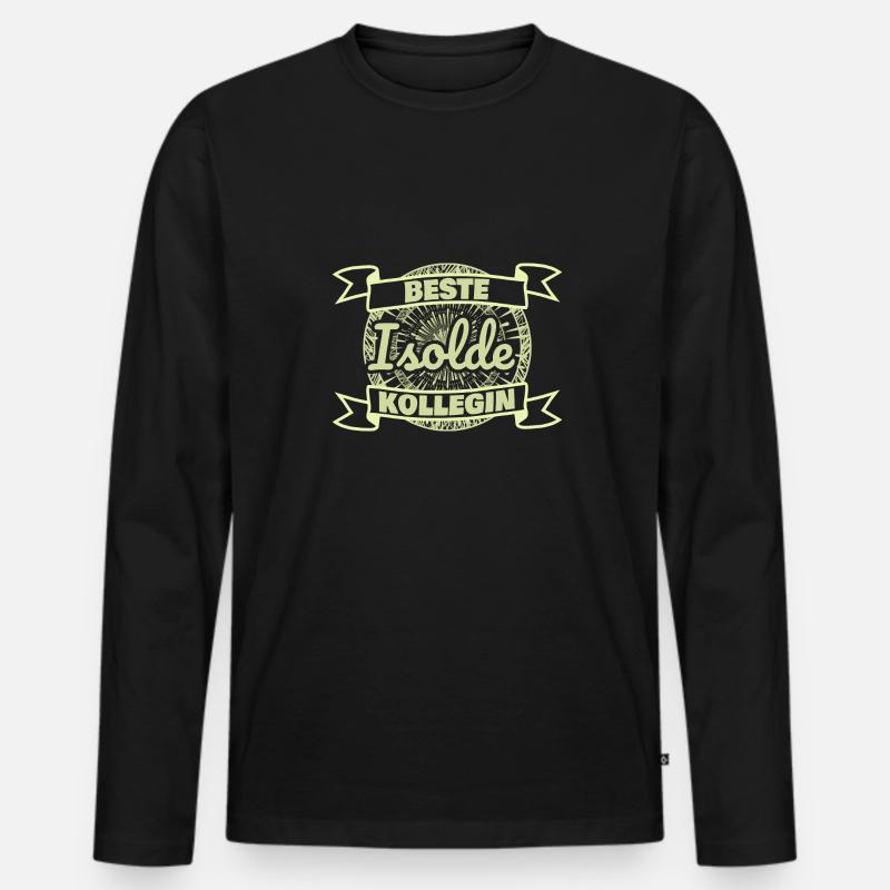Arbeitskollegin - Männer Premium Bio Langarmshirt - Schwarz