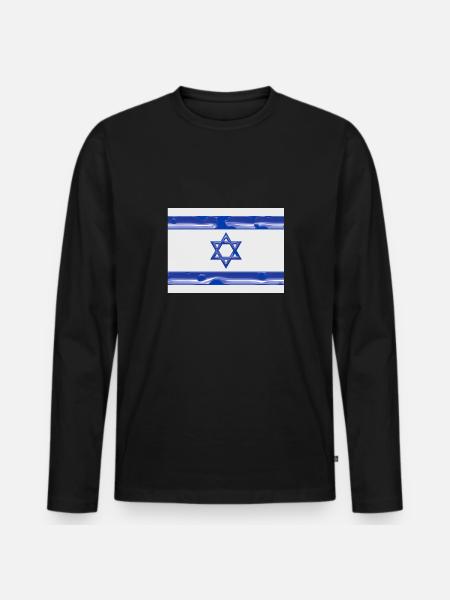 Israel - Men's Premium Organic Long Sleeve Shirt - black