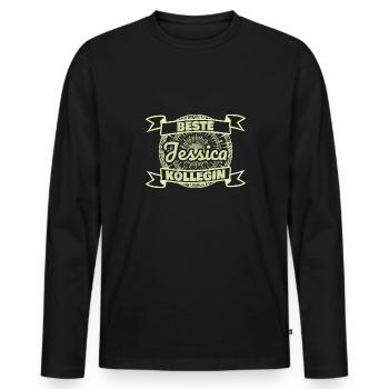 Beste Kollegin Arbeitskollegin Jessica - Männer Premium Bio Langarmshirt - Schwarz - Vorne - Nico (187cm)