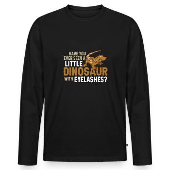 Kronengecko Eidechse Reptil Herpetologe - Männer Premium Bio Langarmshirt - Schwarz - Vorne - Nico (187cm)