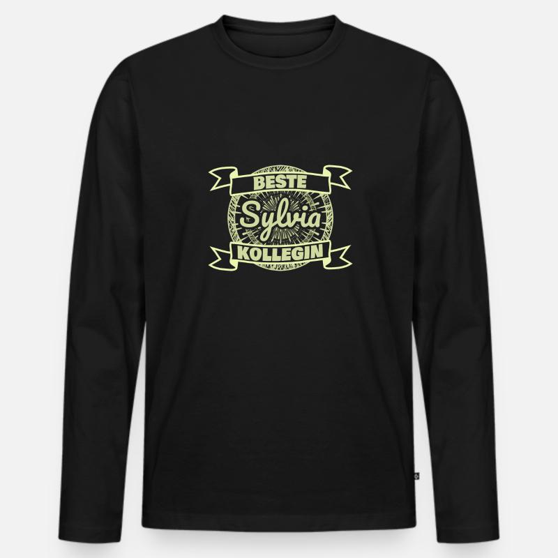 Sylvia - Männer Premium Bio Langarmshirt - Schwarz