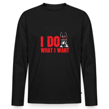 Malinois Belgischer Schäferhund Mechelaar Hund - Männer Premium Bio Langarmshirt - Schwarz - Vorne - Nico (187cm)
