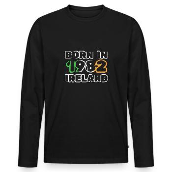 Ireland 1982 - Männer Premium Bio Langarmshirt - Schwarz - Vorne - Nico (187cm)
