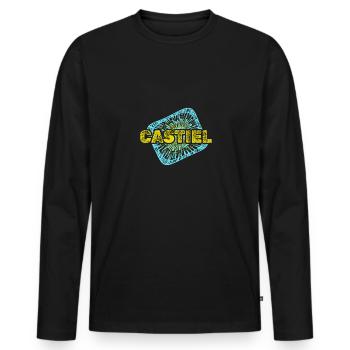 Castiel de chaîne - T-shirt manches longues Premium bio Homme - noir - Devant - Nico (187cm)
