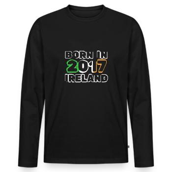 Irland 2017 - Männer Premium Bio Langarmshirt - Schwarz - Vorne - Nico (187cm)