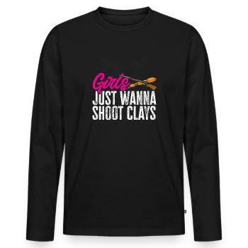 Trapschießen Skeet Tontaubenschießen - Männer Premium Bio Langarmshirt - Schwarz - Vorne - Nico (187cm)