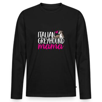 Italian Greyhound Greyhound Dogs - Men's Premium Organic Long Sleeve Shirt - black - Front - Nico (187cm)