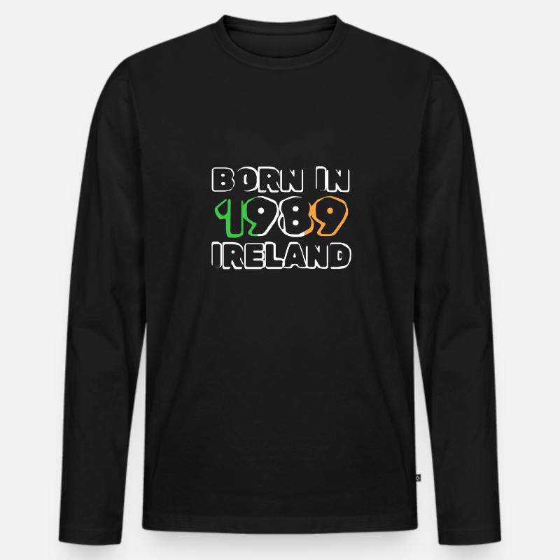Irland 1989 - Männer Premium Bio Langarmshirt - Schwarz