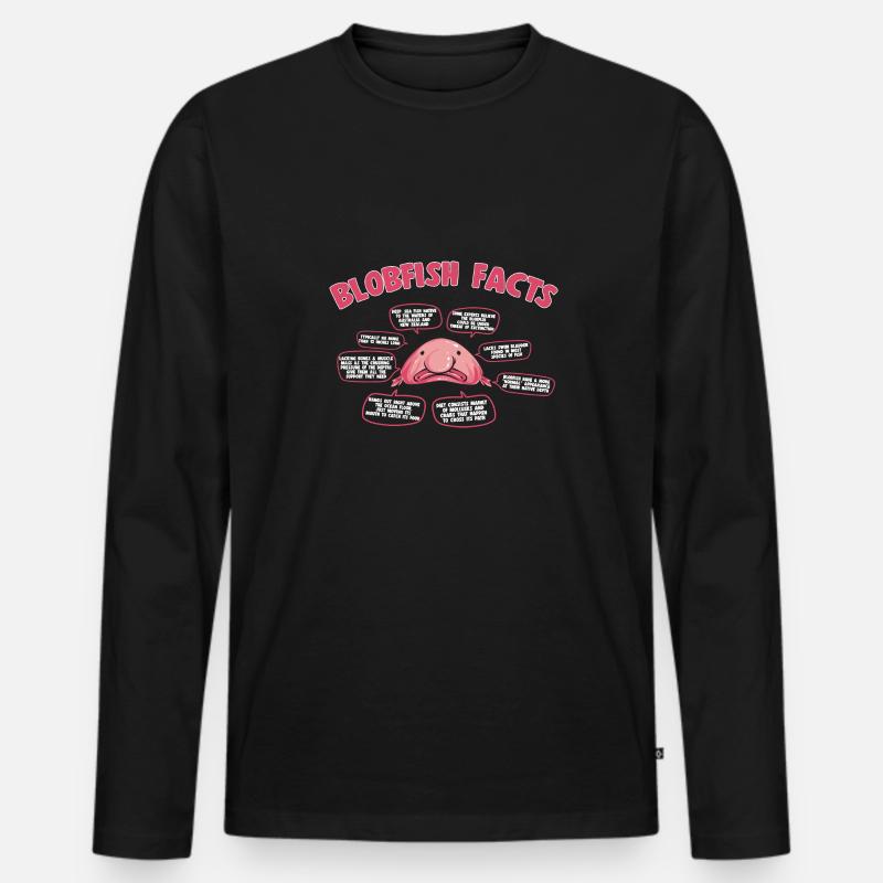 Blobfisch - Männer Premium Bio Langarmshirt - Schwarz