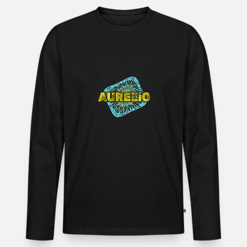Freizeit Aurelio - Männer Premium Bio Langarmshirt - Schwarz