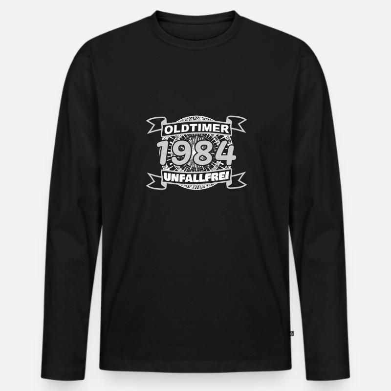 Witzig 1984 - Männer Premium Bio Langarmshirt - Schwarz