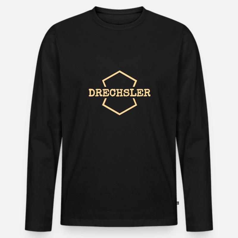Drechsler - Männer Premium Bio Langarmshirt - Schwarz