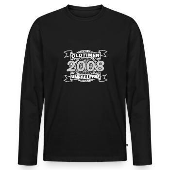 2008 2008 - Männer Premium Bio Langarmshirt - Schwarz - Vorne - Nico (187cm)
