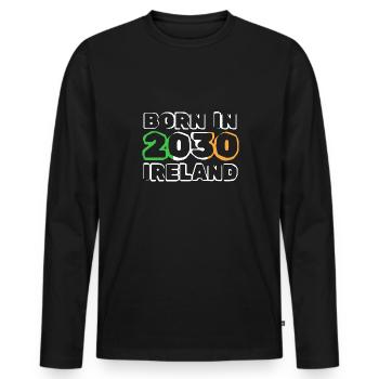 Ireland 2030 - Männer Premium Bio Langarmshirt - Schwarz - Vorne - Nico (187cm)