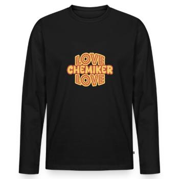 Job Chemist - Men's Premium Organic Long Sleeve Shirt - black - Front - Nico (187cm)
