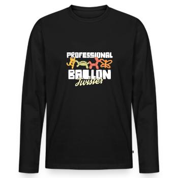 Professional Balloon Animal Twister Circus - Men's Premium Organic Long Sleeve Shirt - black - Front - Nico (187cm)