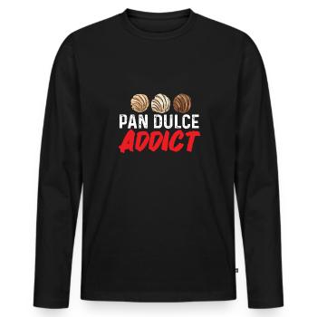 Concha Hispanic Mexican Pan Dulce - Men's Premium Organic Long Sleeve Shirt - black - Front - Nico (187cm)