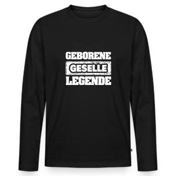 Profession compagnon - T-shirt manches longues Premium bio Homme - noir - Devant - Nico (187cm)