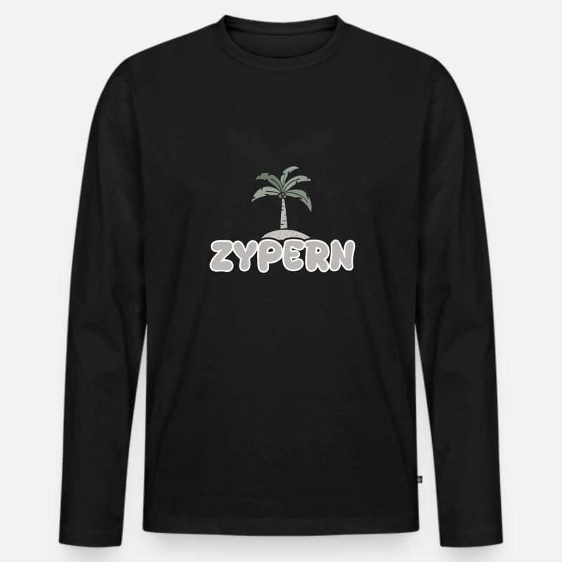 Zypern als Zypern - Männer Premium Bio Langarmshirt - Schwarz