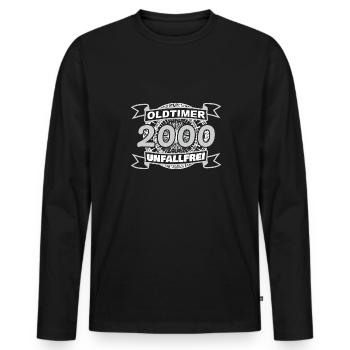2000 2000 - T-shirt manches longues Premium bio Homme - noir - Devant - Nico (187cm)