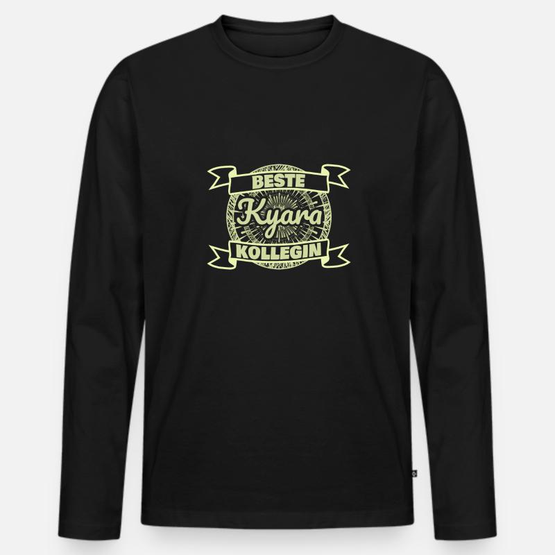 Arbeitskollegin Kyara - Männer Premium Bio Langarmshirt - Schwarz