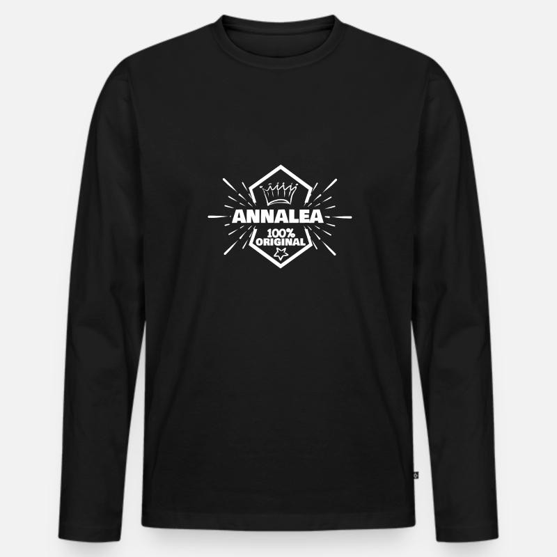 Annalea - Männer Premium Bio Langarmshirt - Schwarz