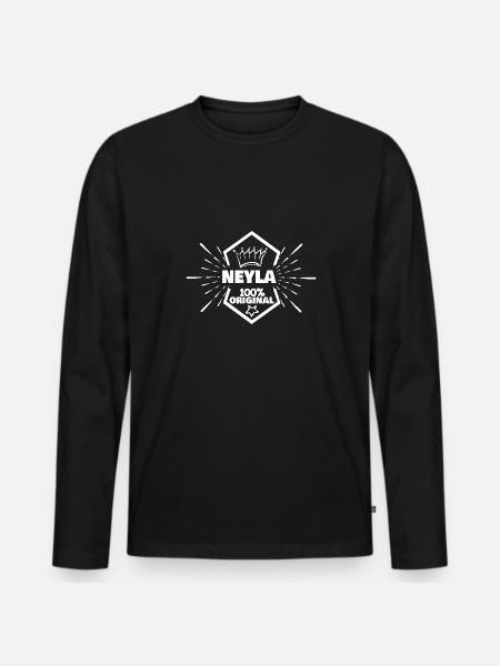 First name Neyla - Men's Premium Organic Long Sleeve Shirt - black
