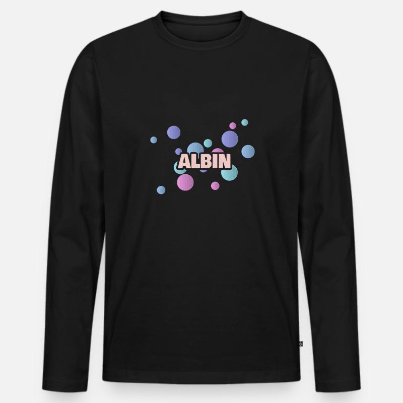 Albin Albin - Männer Premium Bio Langarmshirt - Schwarz