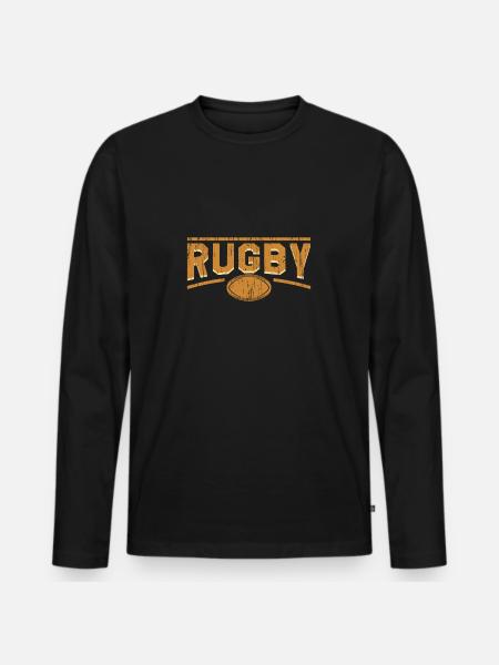 Rugby - Men's Premium Organic Long Sleeve Shirt - black