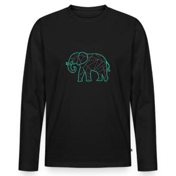 Geometric elephant geometric elephant - Men's Premium Organic Long Sleeve Shirt - black - Front - Nico (187cm)