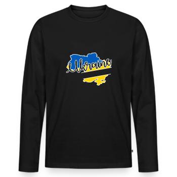 Ukraine Country - Men's Premium Organic Long Sleeve Shirt - black - Front - Nico (187cm)