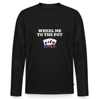 Wheel Me to the Pot Gambler Poker Gambling Poker - Men's Premium Organic Long Sleeve Shirt - black - Front - Nico (187cm)